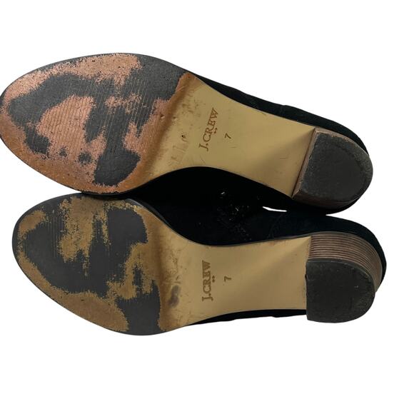 J. Crew Women’s Quinn Black Suede Ankle Boots Size 7 Block Heel Side Zip Booties - Picture 12 of 13